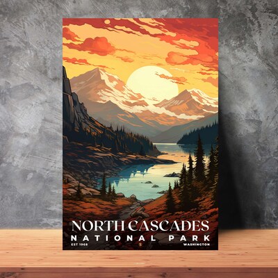 North Cascades National Park Poster, Travel Art, Office Poster, Home Decor | S7 - image3